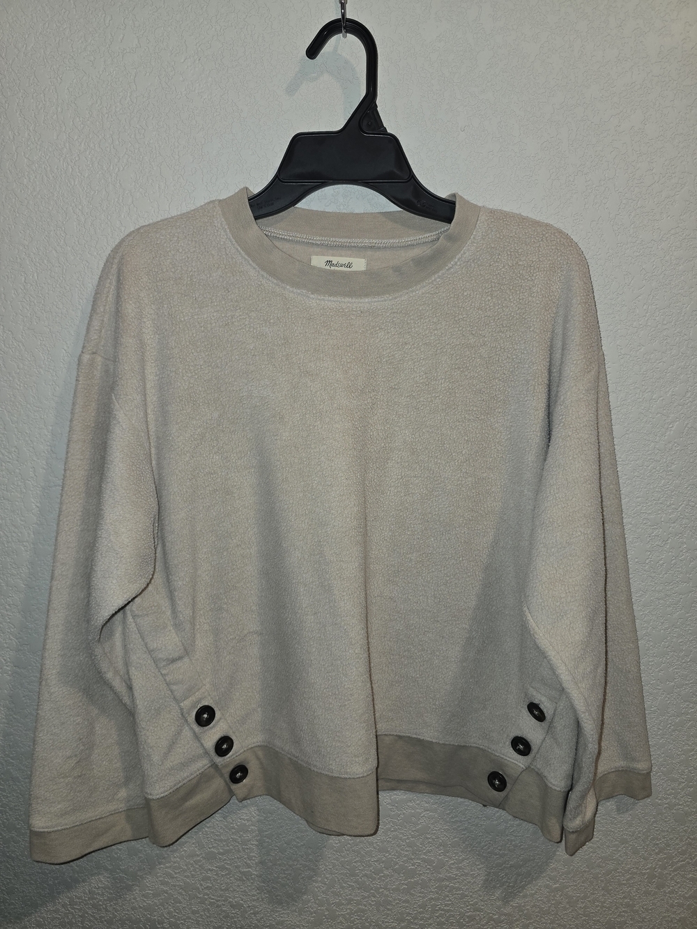Madewell Side-Button Fleece Sweatshirt - Women's Size Small